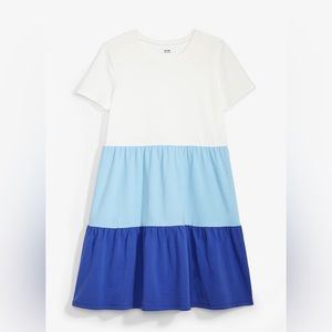 Evsie Girls Colorblock Tiered Dress Size Medium ( 10 )